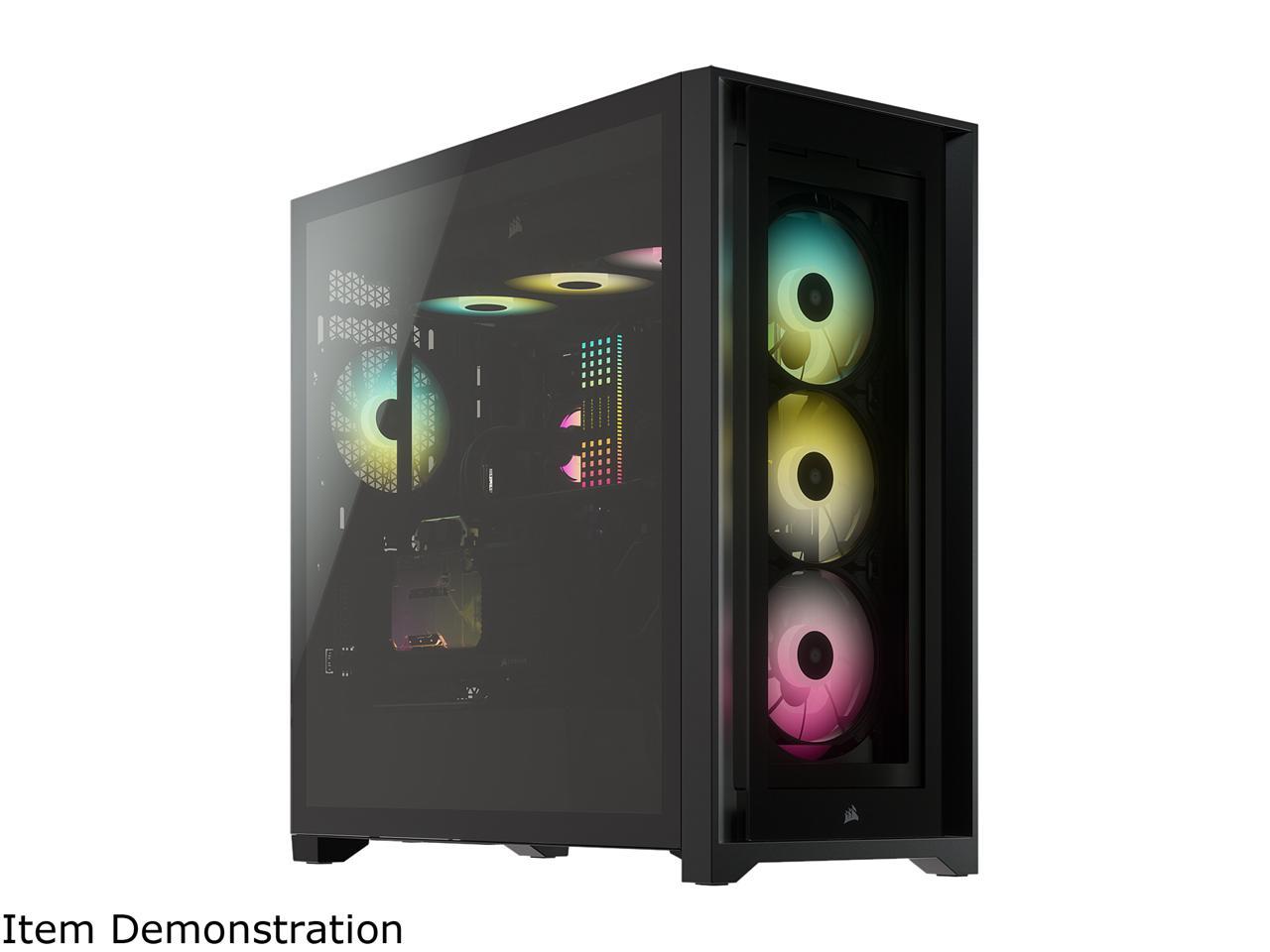 Corsair iCUE 5000X RGB Tempered Glass Mid-Tower ATX PC Smart Case, Black, CC-9011212-WW