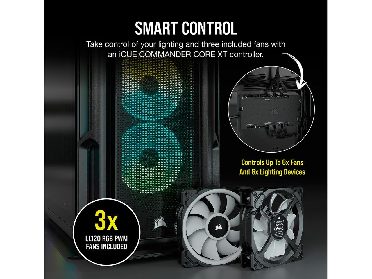 Corsair iCUE 5000T RGB CC-9011230-WW Black Steel / Plastic / Tempered Glass ATX Mid Tower Computer Case