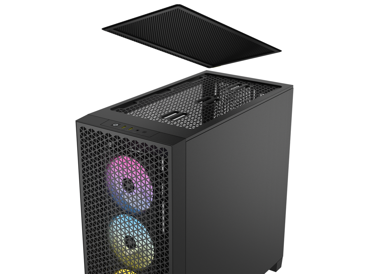 CORSAIR 3000D RGB AIRFLOW Mid-Tower PC Case - Black - 3x AR120 RGB Fans - Four-Slot GPU Support - Fits up to 8x 120mm fans - High-airflow Design