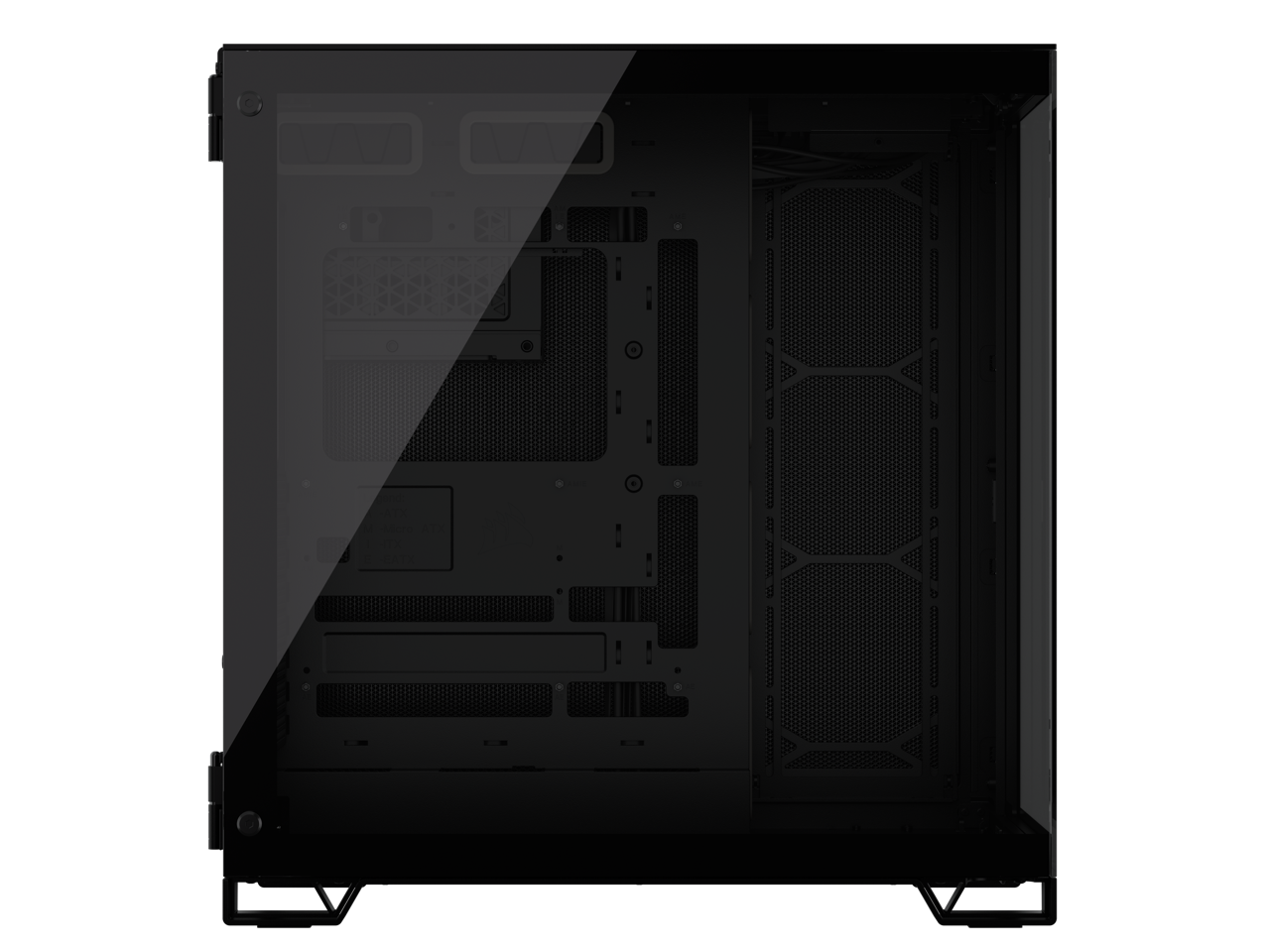 CORSAIR 6500X Mid-Tower Dual Chamber PC Case – Unobstructed view with wraparound front and side glass panels – Fits up to 10x 120mm fans – 4x Radiator Mounting Positions