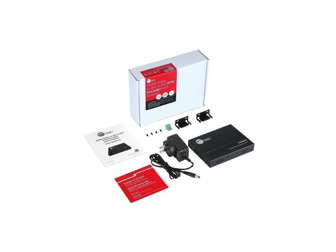 SIIG 1080p HDMI Video H.264 H.265 IPTV Encoder with Loopout - Supports RTSP / HLS / RTMP (S) / RTP / UDP CE-H27511-S1