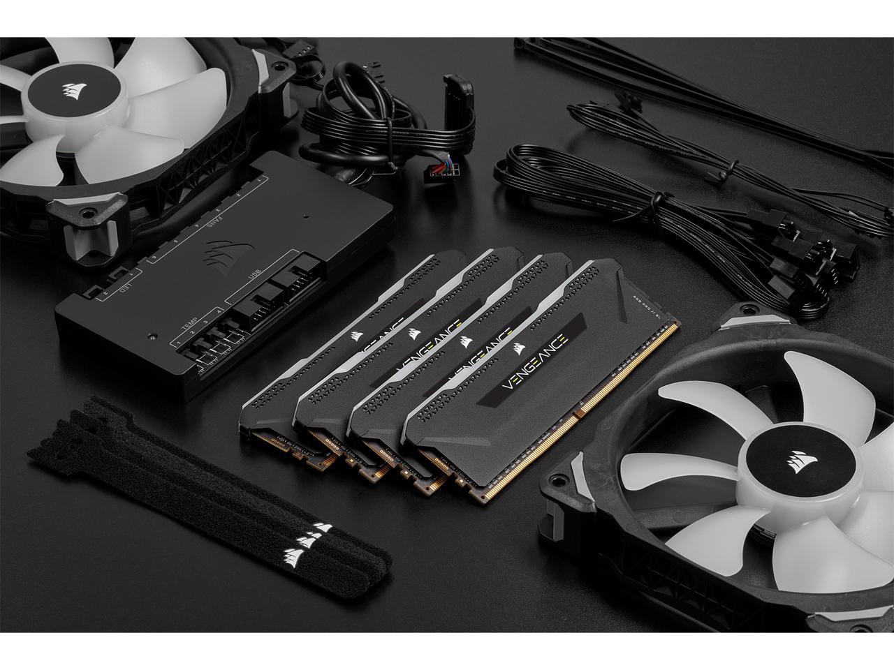 CORSAIR Vengeance RGB Pro SL 16GB (2 x 8GB) 288-Pin PC RAM DDR4 3200 (PC4 25600) Desktop Memory Model CMH16GX4M2E3200C16