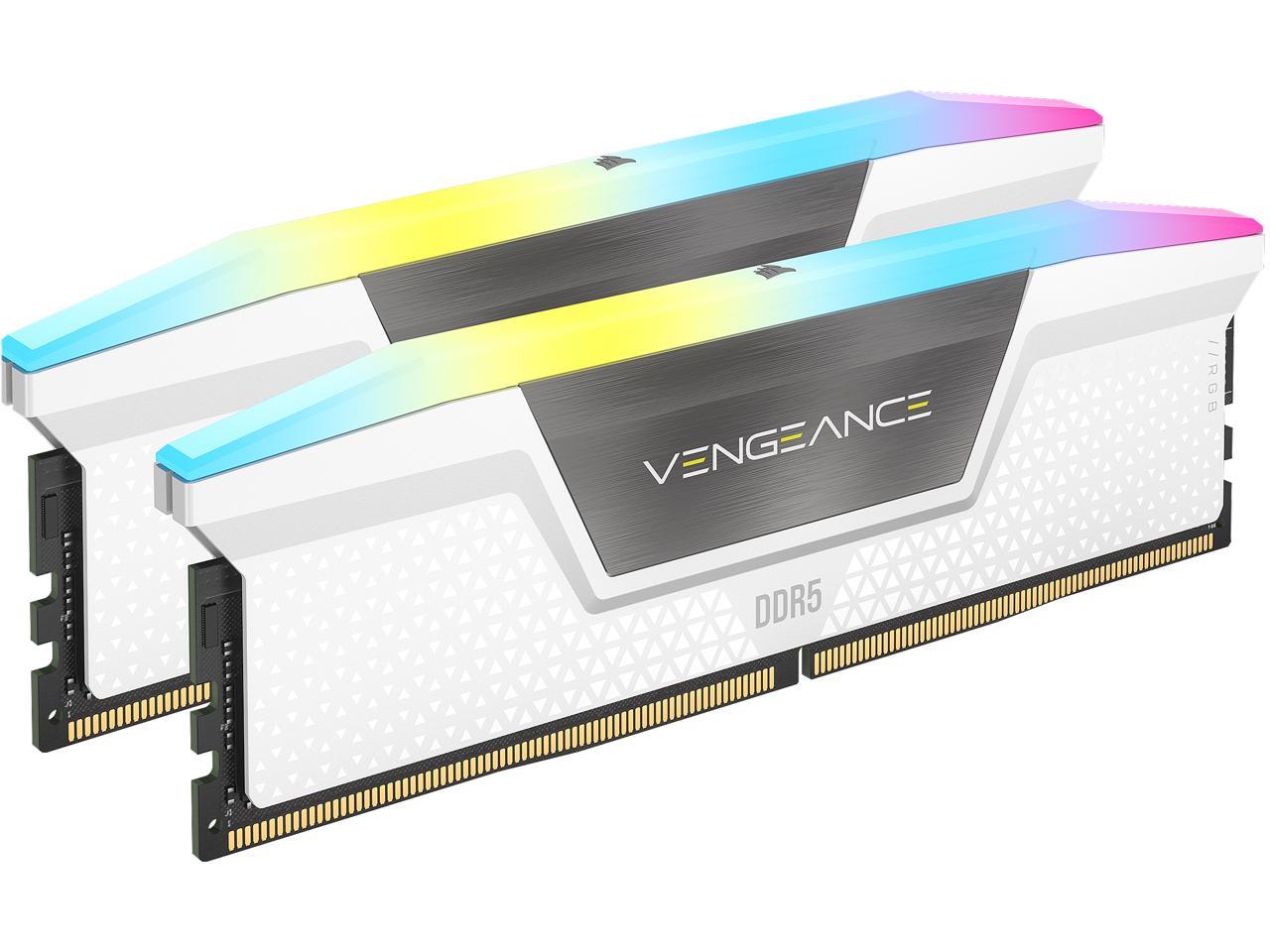 CORSAIR Vengeance RGB 64GB (2 x 32GB) 288-Pin PC RAM DDR5 6000 (PC5 48000) Desktop Memory Model CMH64GX5M2B6000C40W