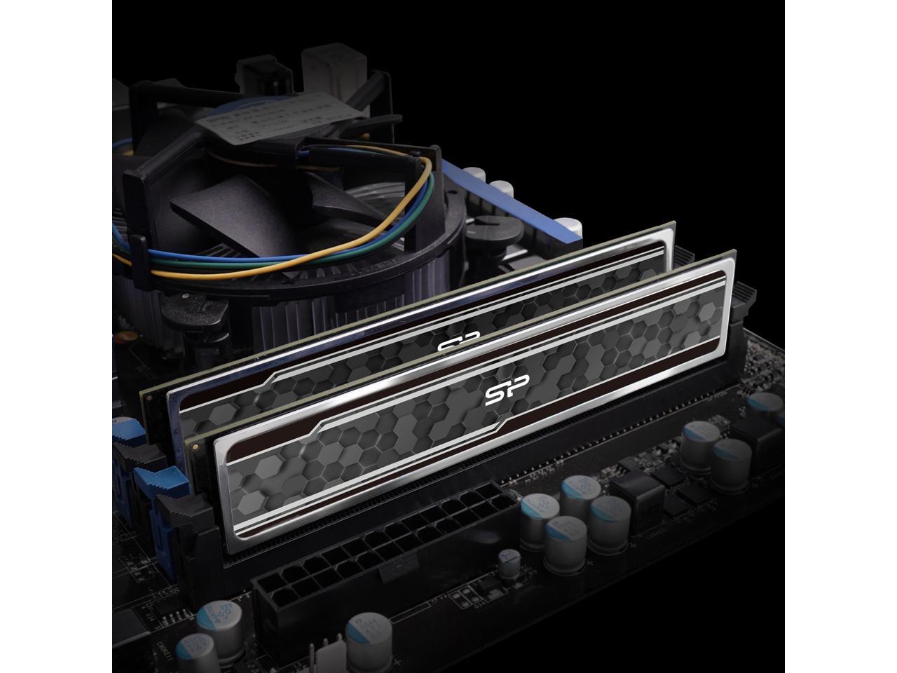Silicon Power Gaming DDR4 16GB Kit (2 x 8GB) 3600MHz (PC4 28800) C18 Desktop Memory Module Ram with Heatsink Camouflage Grey (SP016GXLZU360BDAJ5)