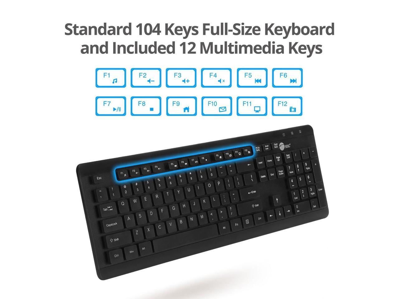 SIIG Industrial Grade Washable & Dustproof USB Multimedia Keyboard JK-US0U11-S1