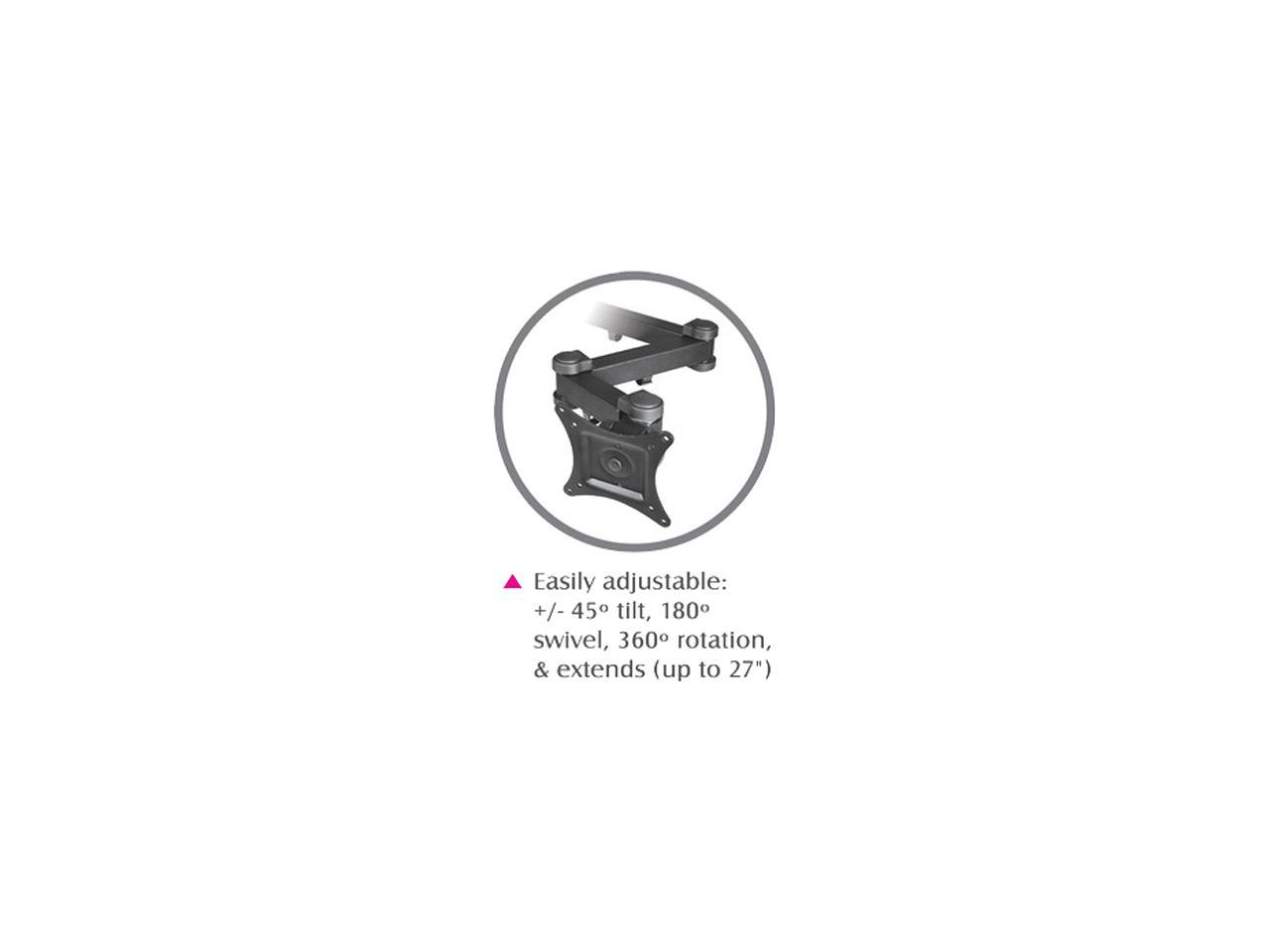 SIIG CE-MT0S12-S1 Articulating Quad Monitor Desk Mount - 13" to 27"
