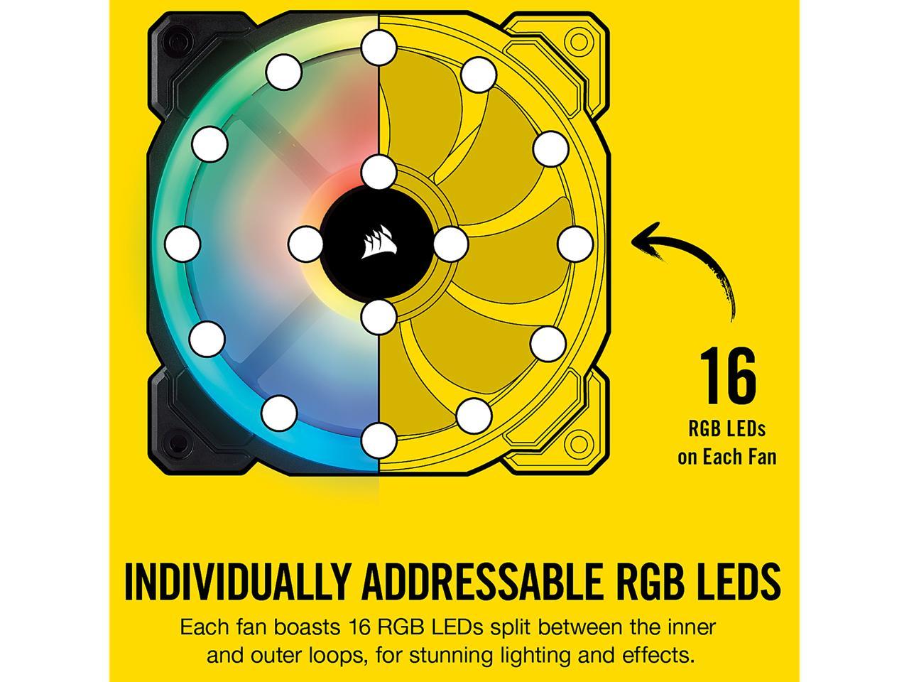 Corsair LL Series CO-9050073-WW LL140 RGB, 140mm Dual Light Loop RGB LED PWM Fan, Single Pack