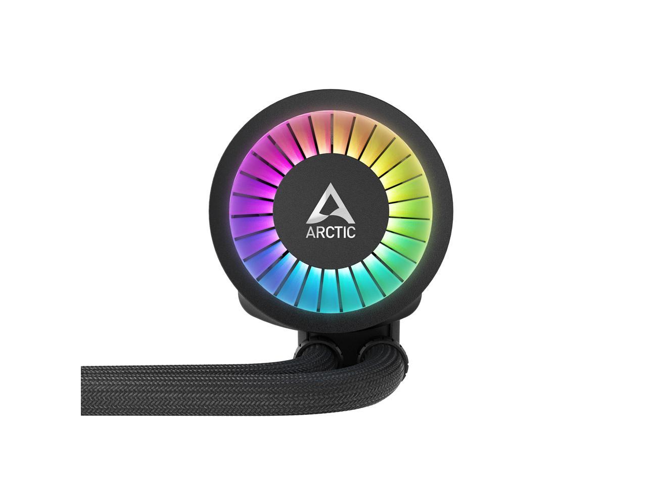 ARCTIC COOLING Liquid Freezer III - 280 A-RGB (Black): All-in-One CPU Water Cooler with 280mm radiator and 2x P14 PWM PST A-RGB fan, compatible Intel LGA1700, 1851 and AMD AM4, AM5 - Black color