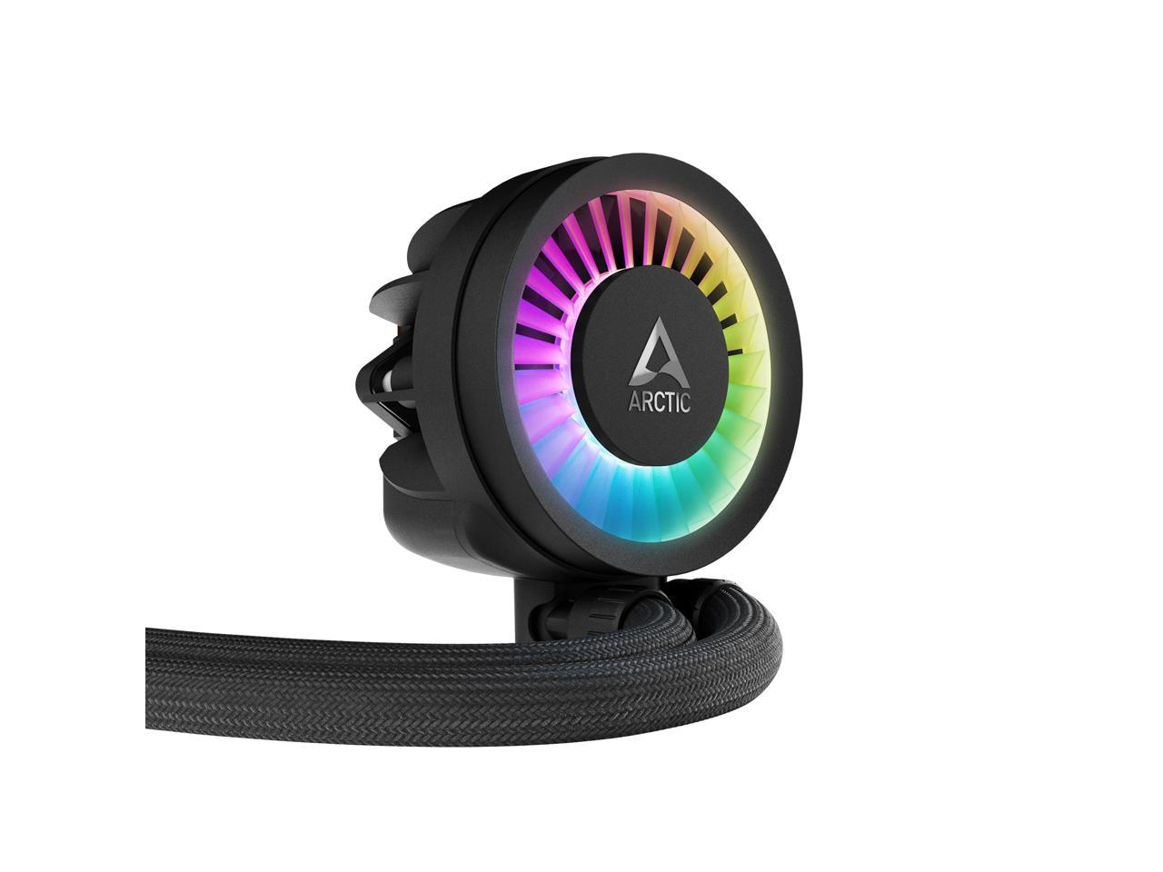 ARCTIC COOLING Liquid Freezer III - 420 A-RGB (Black): All-in-One CPU Water Cooler with 420mm radiator and 3x P14 PWM PST A-RGB fan, compatible Intel LGA1700, 1851 and AMD AM4, AM5 - Black color