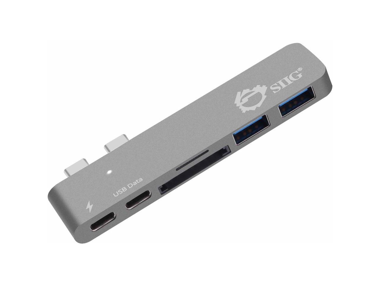 SIIG Thunderbolt 3 USB-C Hub with Card Reader & PD Adapter - Space Gray