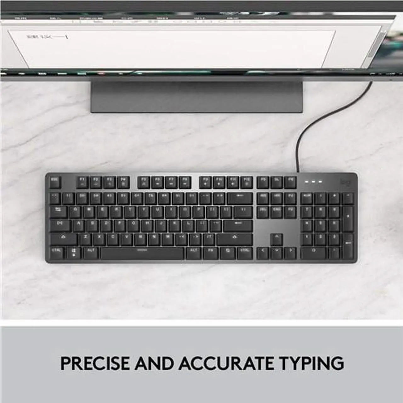 Logitech K845 Mechanical Illuminated Keyboard, Strong Adjustable Tilt Legs, Full Size, Aluminum Top Case, 104 Keys, USB Corded, Windows (TTC Red Switches) - Model 920-009859