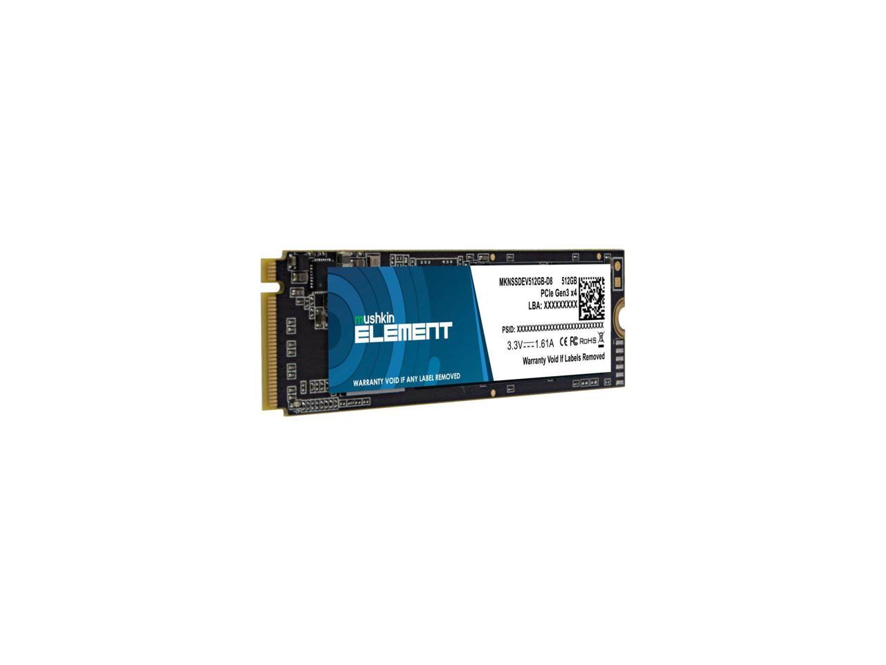 Mushkin 512GB ELEMENT M.2 2280 PCIE GEN3 X4 Solid State Drive