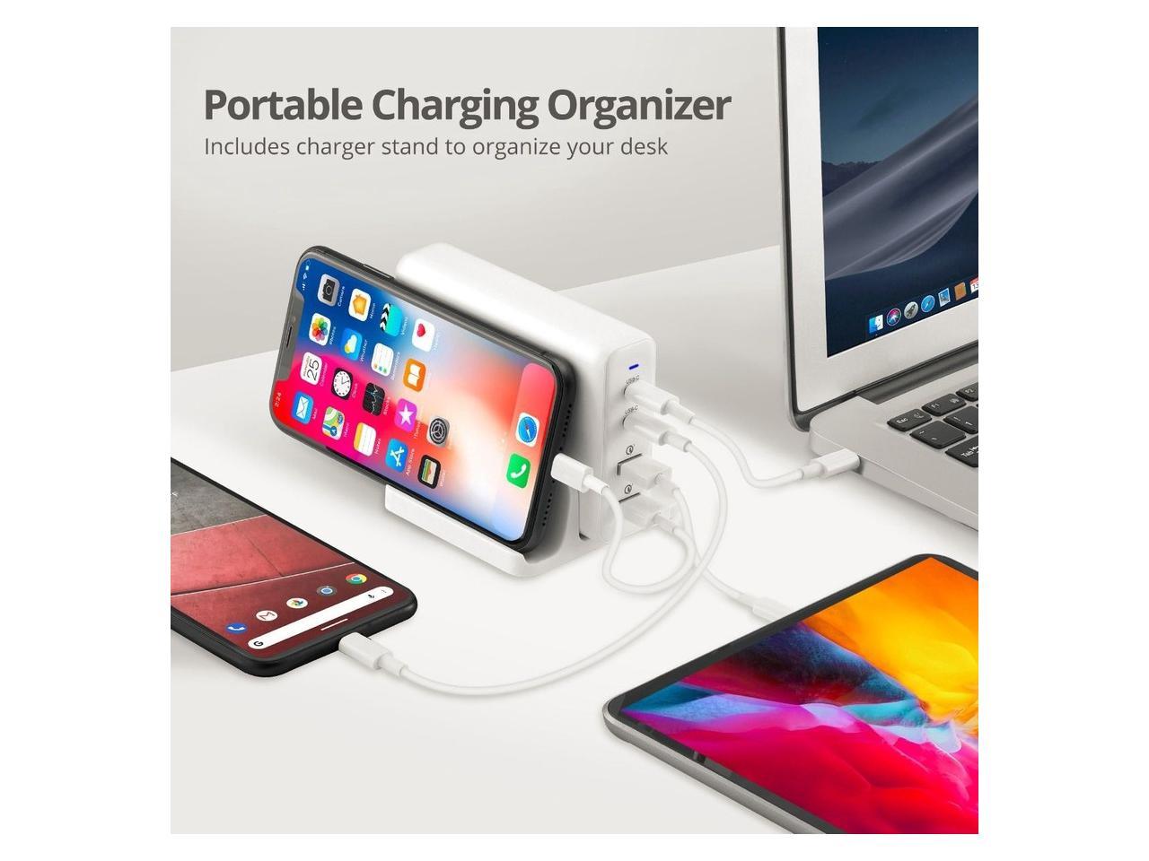 SIIG AC ACPW1P11S1 100W Dual USBC PD30 PPS QC 30 Combo Power Charger WH