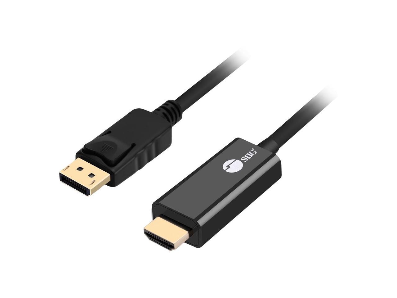 SIIG DisplayPort 1.2 to HDMI 10ft Cable 4K/30Hz - 10 ft DisplayPort/HDMI A/V Cable for Audio/Video Device, HDTV, PC, Monitor, Notebook, Desktop Computer - First End: 1 x 20-pin DisplayPort Male Digita