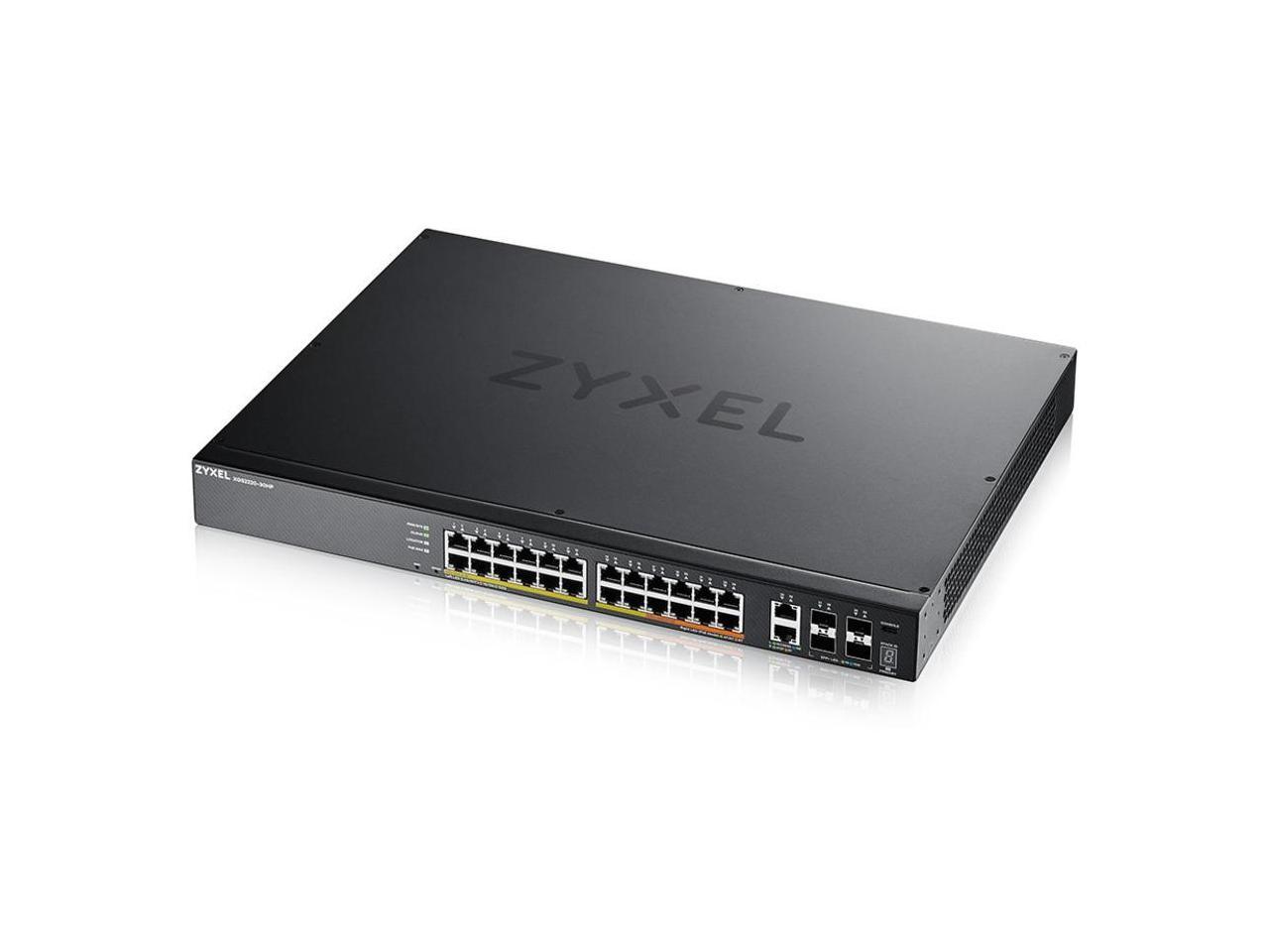 ZYXEL 24-port GbE L3 Access PoE+ Switch with 6 10G Uplink 400 W XGS222030HP