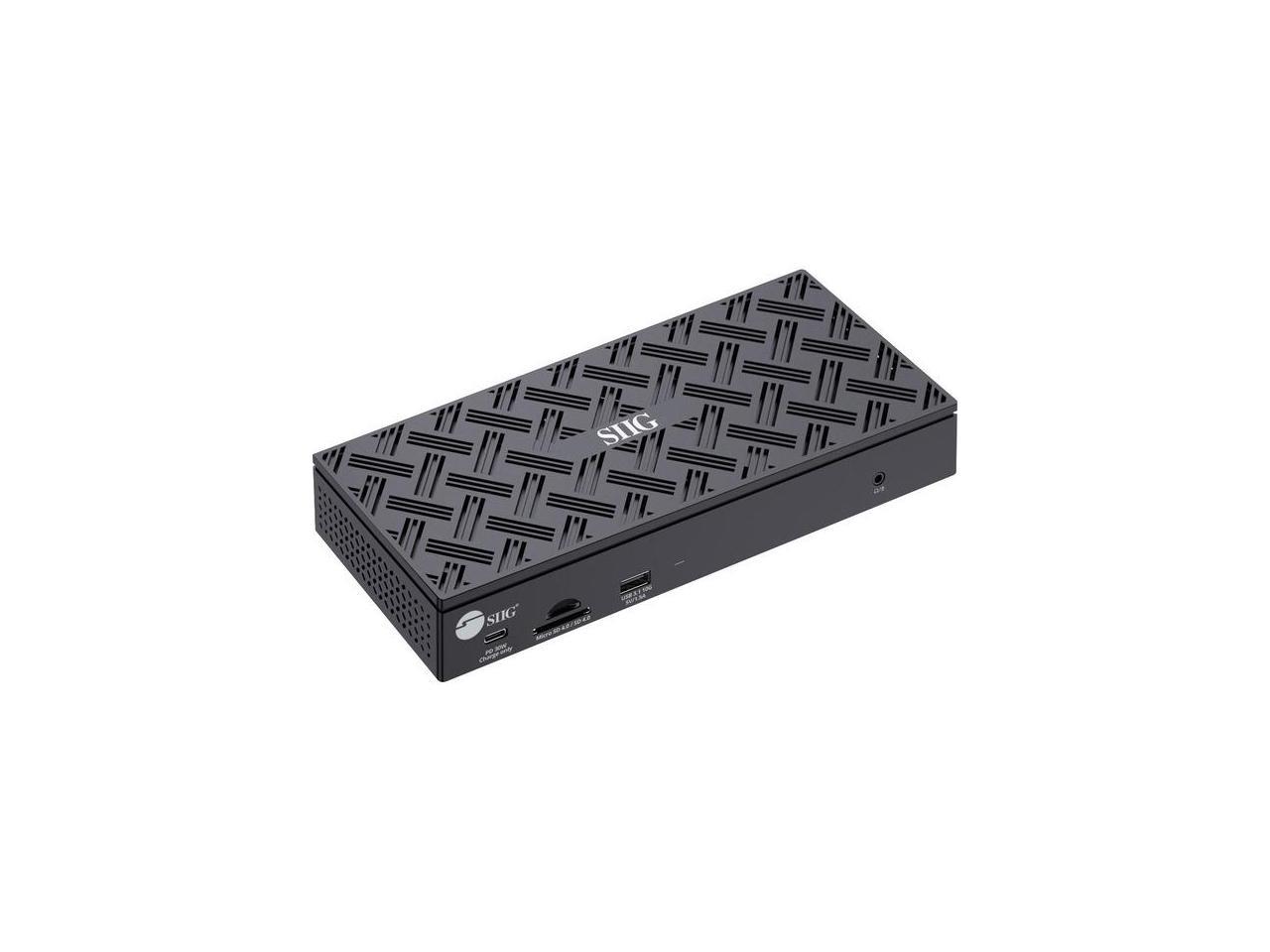 SIIG USB-C Quad Hybrid 4K Video Docking Station with 100W PD - USB-C to HDMI or DisplayPort - USB 10Gbps Data Transmission - 2.5G Ethernet
