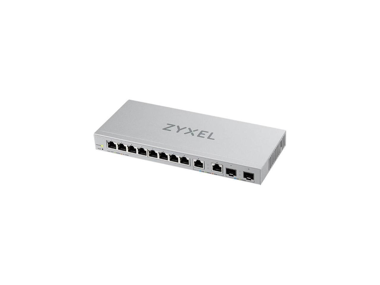 ZYXEL 12-Port Web-Managed Multi-Gigabit Switch with 2-Port 2.5G and 2-Port 10G SFP+ 12 Ports Manageable 2 Layer Supported Modular Twisted Pair Optical Fiber Wall Mountable
