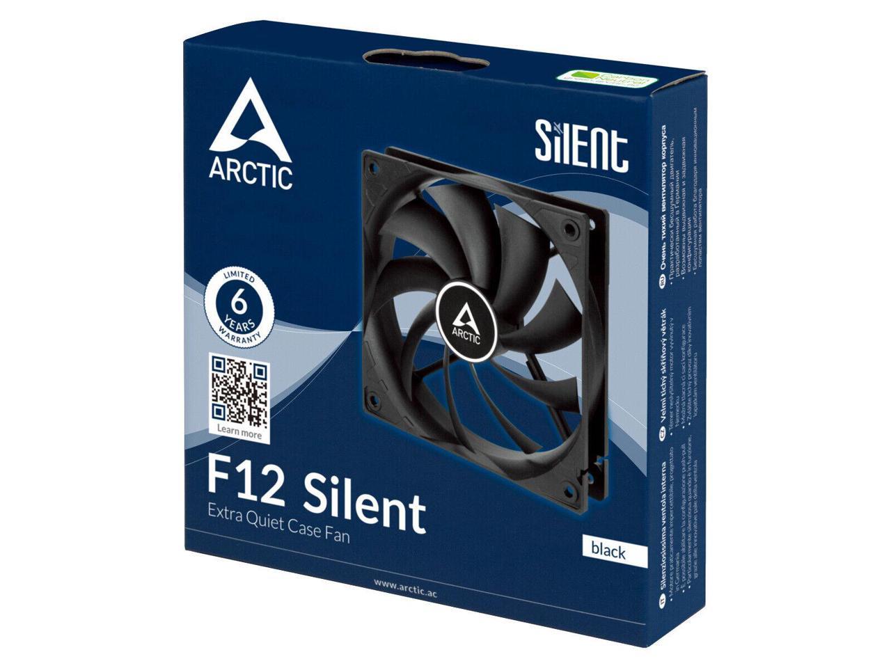 ARCTIC F12 Silent (Black) 120 mm Case Fan Very Cooler Computer 800 RPM PC