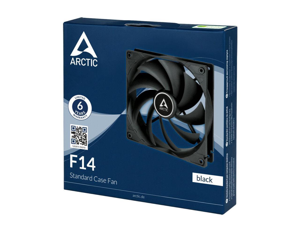 ARCTIC F14 (Black) 140 mm Case Fan quiet motor Computer Low Noise 1350 RPM PC