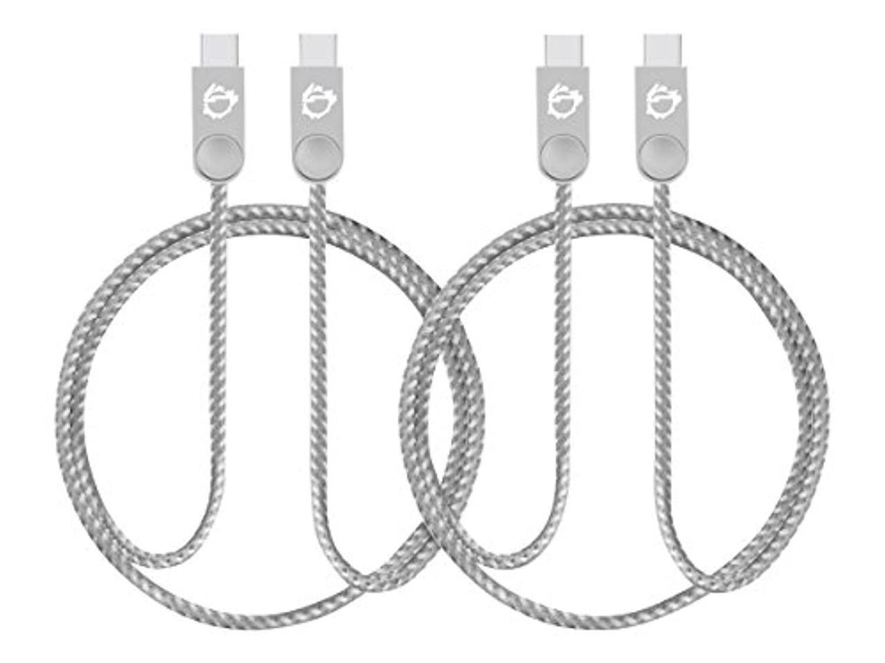 SIIG Zinc Alloy USB-C to USB-C Charging & Sync Braided Cable - 1.65ft, 2-Pack