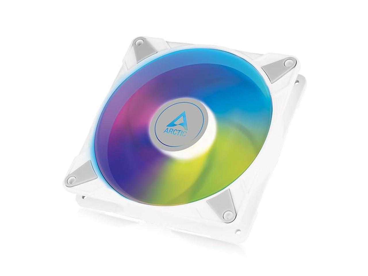 ARCTIC ACFAN00276A P14 PWM PST A-RGB - Case Fan, 140 mm PWM, Optimised for Static Pressure, Semi-Passive: 200-1900 RPM, 5V 3 Pin A-RGB LED, Single Fan - White