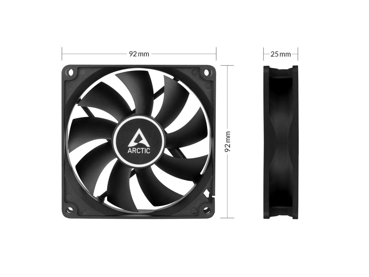 ARCTIC F9 PWM PST 92mm Black Blade Black Frame Case Fan