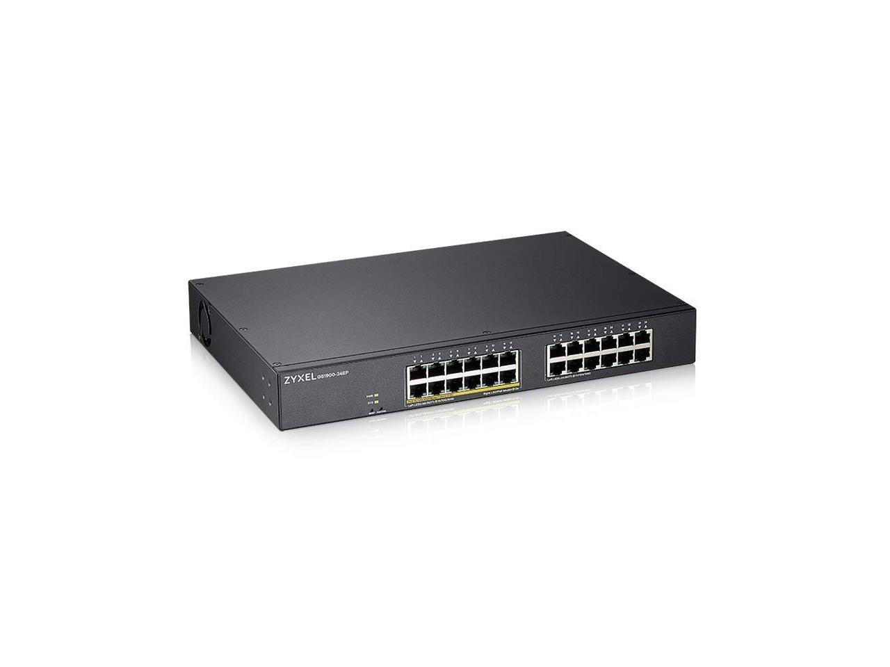Zyxel 24-Port Gigabit PoE Smart Managed Switch with 130 Watt Budget GS190024EP