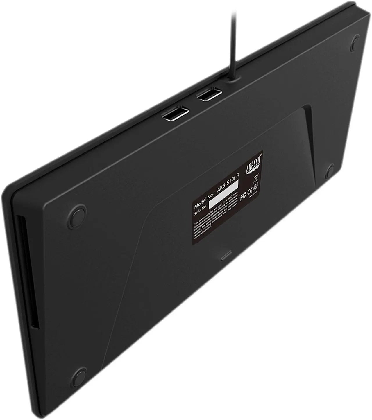 Adesso AKB-510HB SlimTouch 510 Mini Keyboard with USB Hubs - Model AKB-510HB