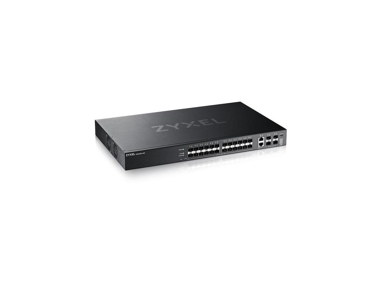 ZYXEL 24-port SFP L3 Access Switch with 6 10G Uplink Manageable Gigabit Ethernet 10 Gigabit Ethernet 3 Layer Supported Modular Power Consumption Optical Fiber Twisted Pair Rack-mountable