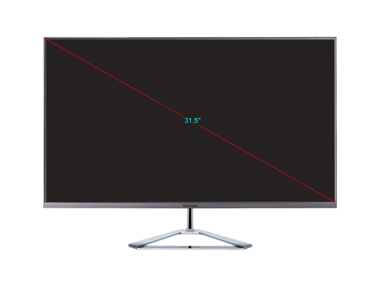 ViewSonic VX3276-2K-MHD 32" (Actual size 31.5") Quad HD 2560 x 1440 2K Resolution 2 x HDMI, DisplayPort, Mini-DisplayPort Built-in Speakers Edge to Edge Fameless Anti-Glare LED Backlit IPS Monitor