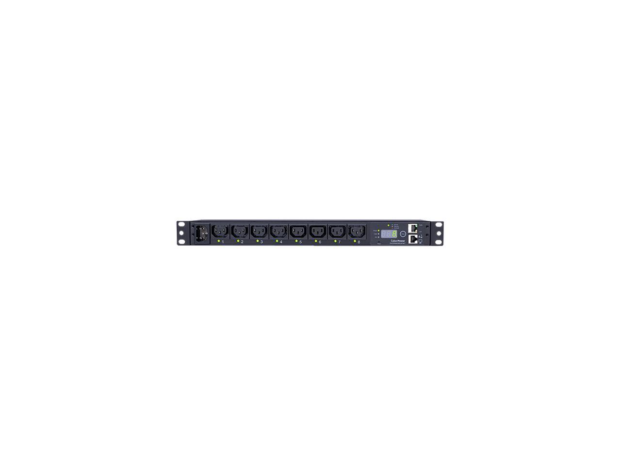 CyberPower Switched PDU RM 1U PDU20SWHVIEC8FNET 20A 8-Outlet