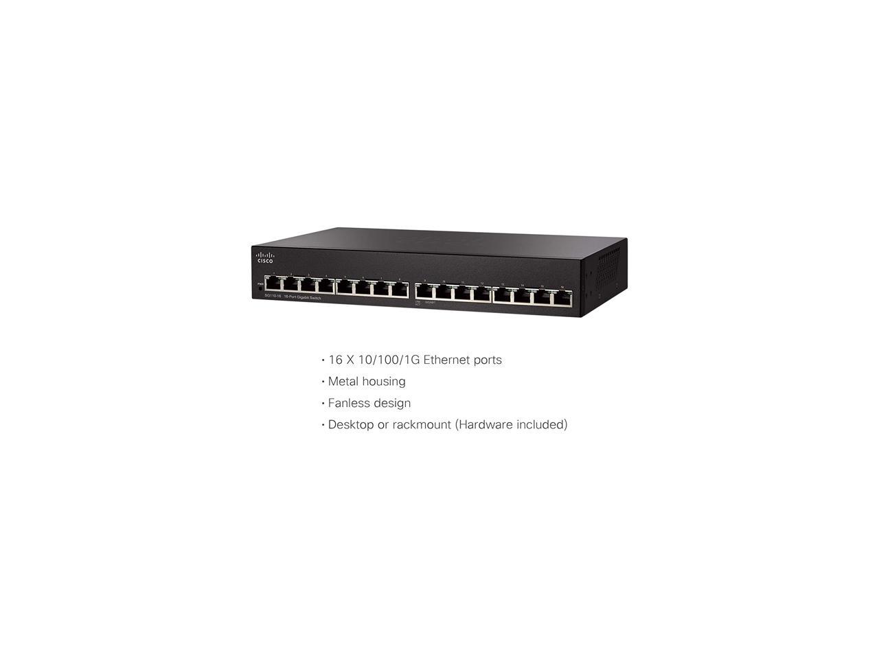 Cisco SG110-16 Ethernet Switch - 16 Ports - 1000Base-X - 2 Layer Supported