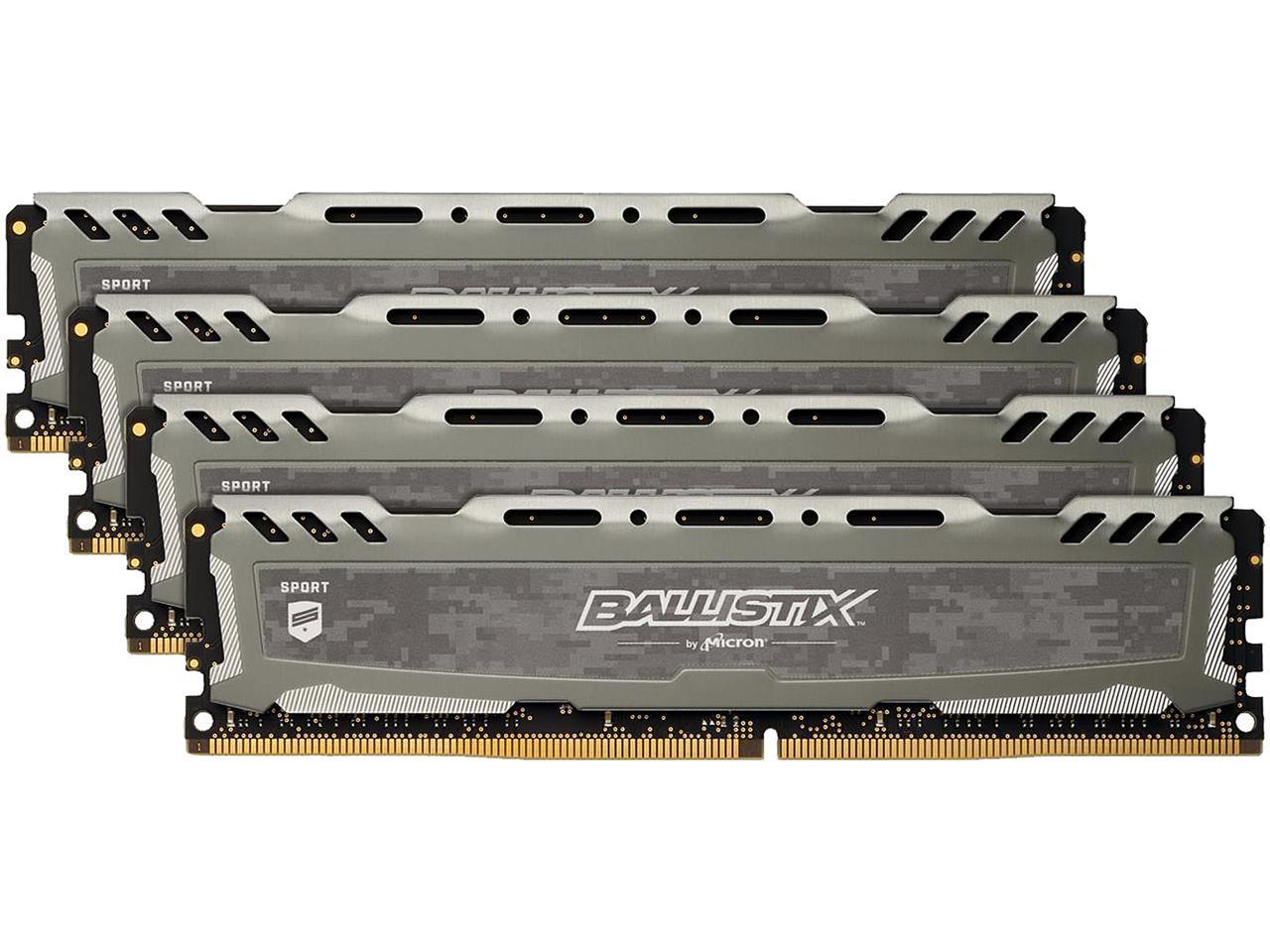 Ballistix Sport LT 64GB (4 x 16GB) 288-Pin DDR4 SDRAM DDR4 2400 (PC4 19200) Desktop Memory Model BLS4K16G4D240FSB
