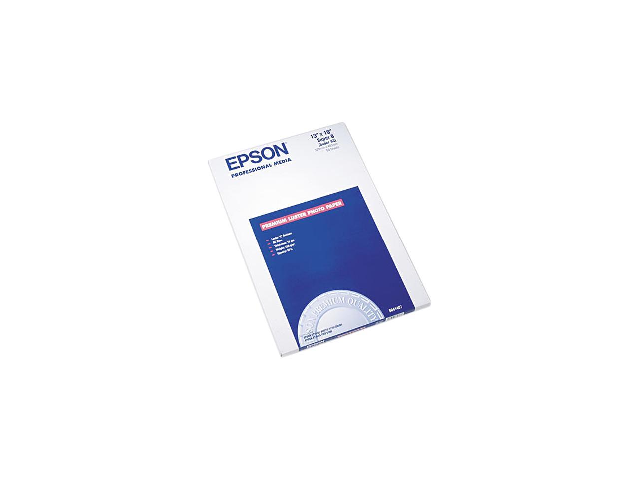 Epson S041407 Photo Paper Super B - 13" x 19" - Luster - 97 Brightness - 50 Sheet