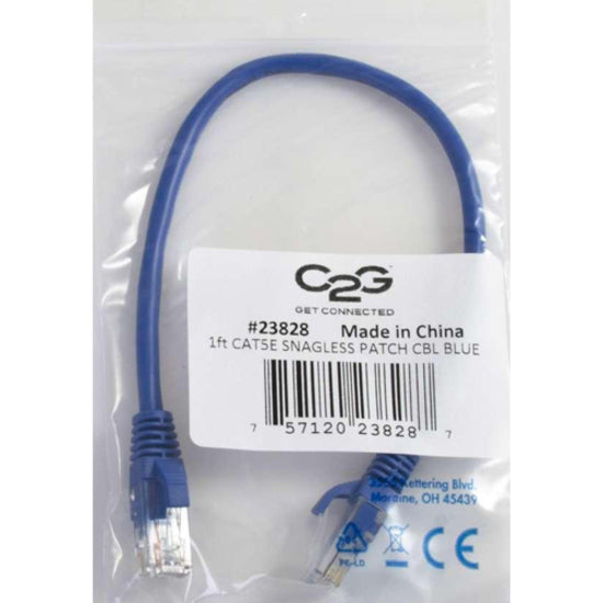 C2G 25ft Cat5e Ethernet Cable - Snagless Unshielded (UTP) - Blue