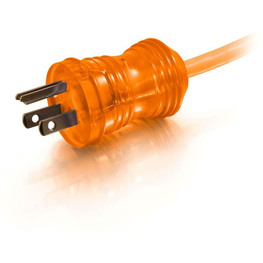 C2G 50ft 16AWG Hospital Grade Power Extension Cable (NEMA 5-15P to NEMA 5-15R) - Orange