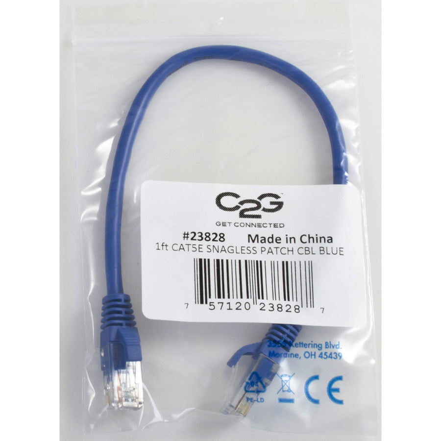 C2G 15ft Cat5e Ethernet Cable - Snagless Unshielded (UTP) - Blue