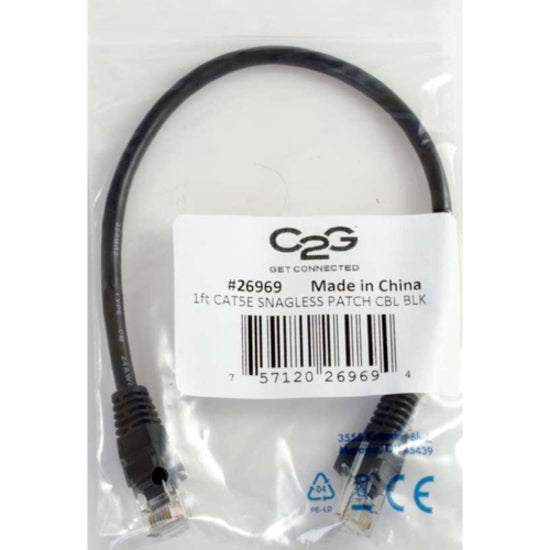 C2G-35ft Cat5e Snagless Unshielded (UTP) Network Patch Cable - Black