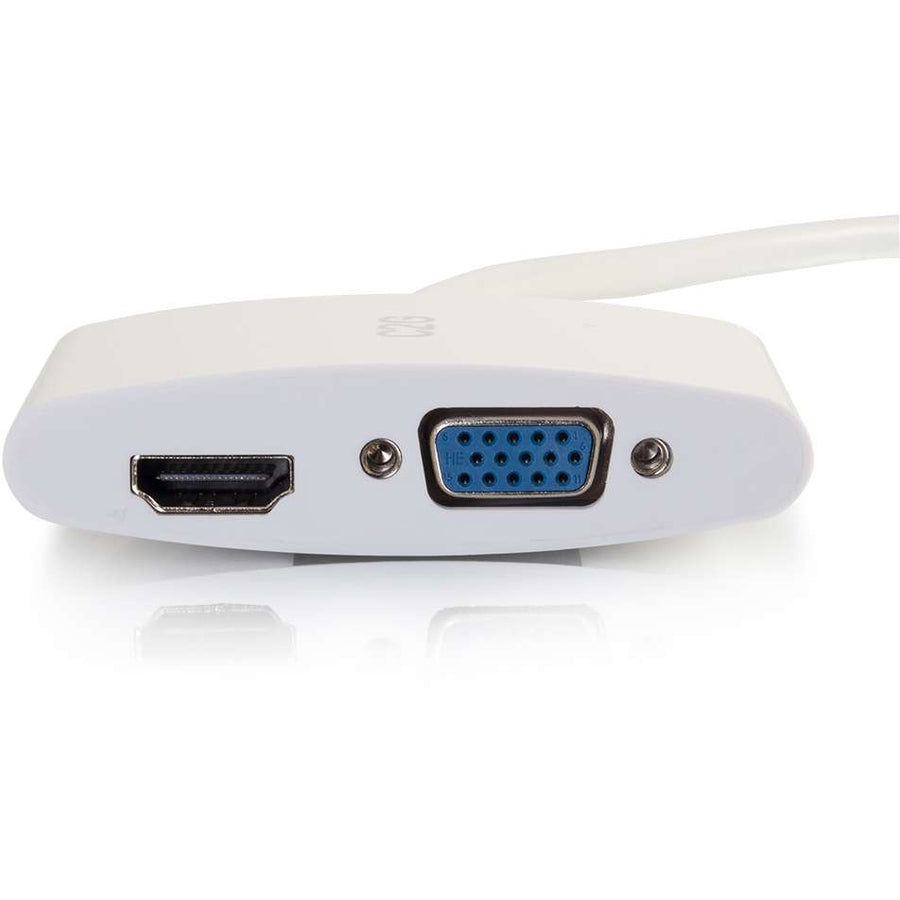 C2G 8in DisplayPort to 4K HDMI or VGA Adapter - White