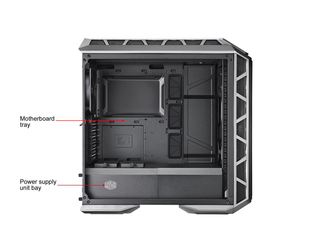 Cooler Master MasterCase H500P Mesh ARGB Airflow ATX Mid-Tower with Dual 200mm ARGB Fans, Gun Metal, Mesh Front Panel, Tempered Glass Side Panel & ARGB Lighting System