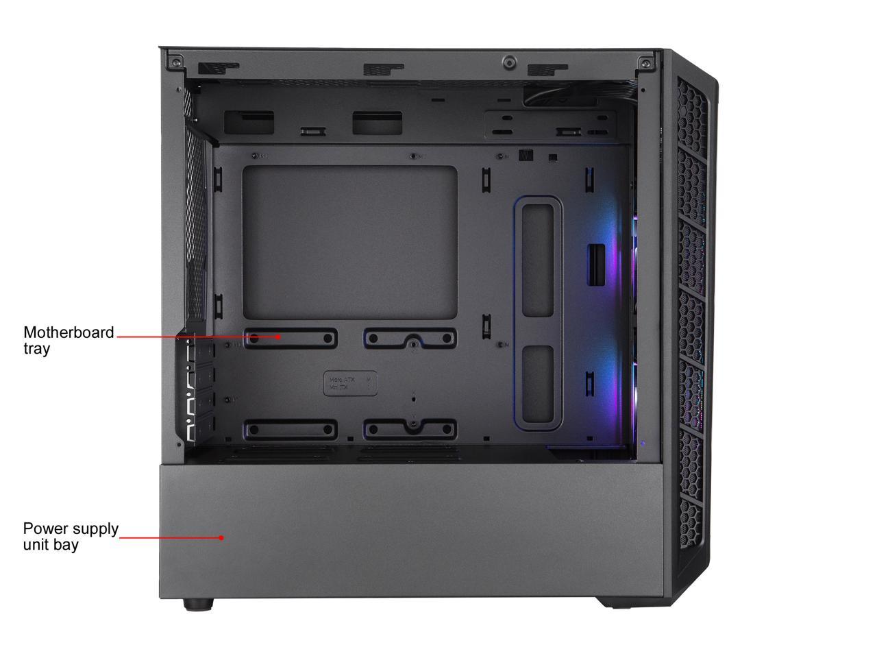 Cooler Master MasterBox MB320L ARGB Micro-ATX Mini Tower with Dual ARGB Fans, DarkMirror Front Panel, Mesh Intake Vents, Tempered Glass Side Panel, ARGB Controller & ARGB Lighting System