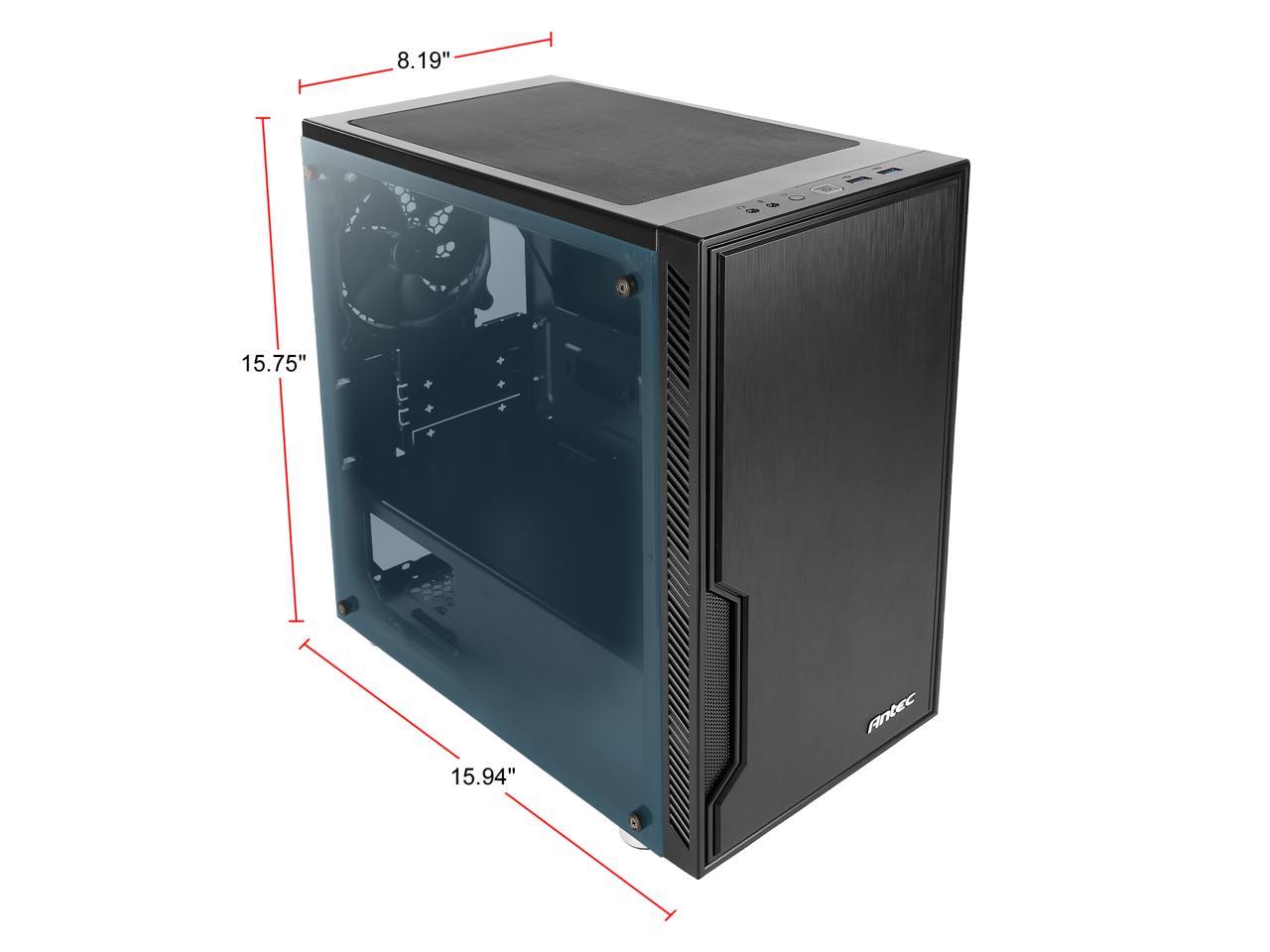 Antec Value Solution Series VSK10 Window Highly Functional Micro-ATX Case, Window Side Panel, Support 4 x 140 mm Fan and 280 mm Radiator, 2 x USB3.0
