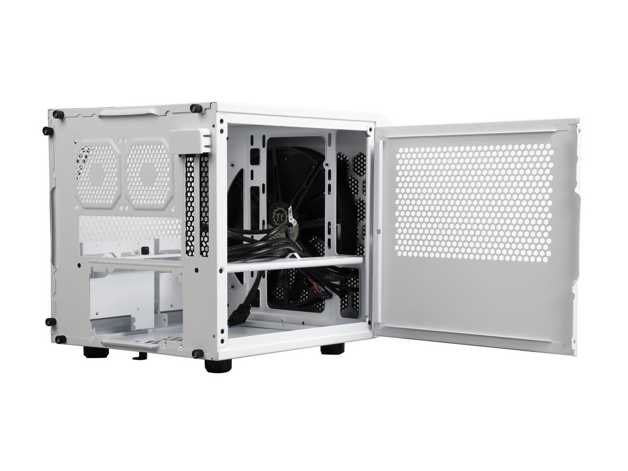 Thermaltake Core V1 Snow Edition Extreme Mini ITX Cube Chassis, Compatible with Air and Liquid Cooling Builds CA-1B8-00S6WN-01