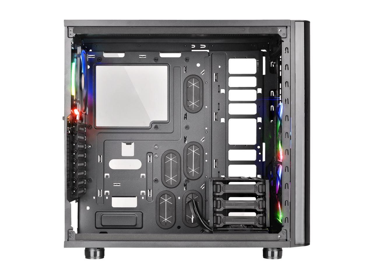 Thermaltake View 31 RGB Dual Tempered Glass ATX Tt LCS Certified Black Gaming Mid Tower Computer Case CA-1H8-00M1WN-01