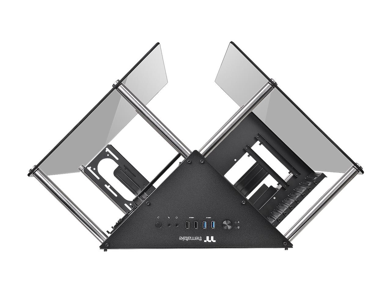 Thermaltake Core P90 Black Mid Tower Tempered Glass Open Frame Viewing Tt LCS Certified Gaming Computer Case CA-1J8-00M1WN-00