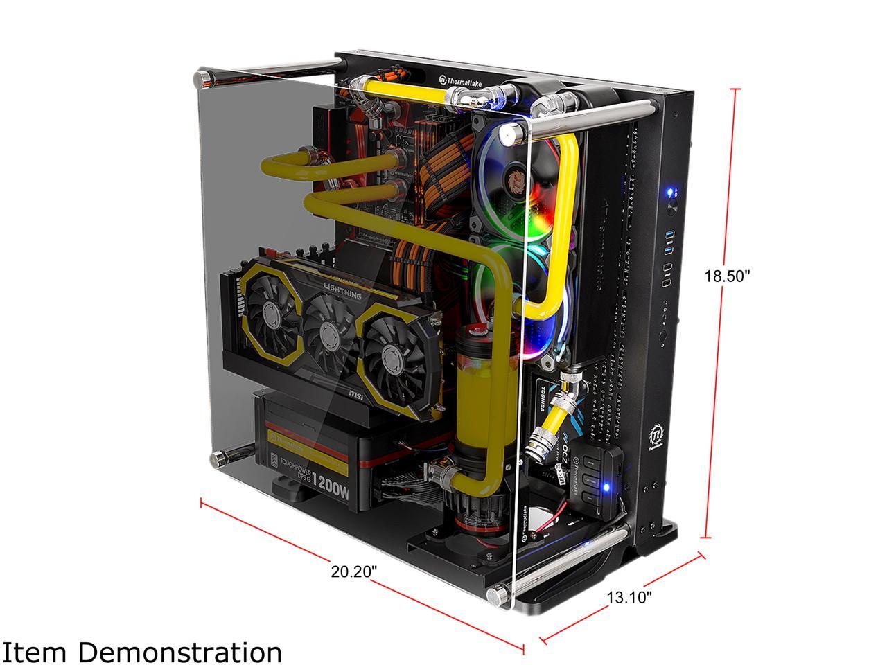 Thermaltake Core P3 TG Black ATX Open Frame Panoramic Viewing Tt LCS Certified Gaming Computer Case CA-1G4-00M1WN-06