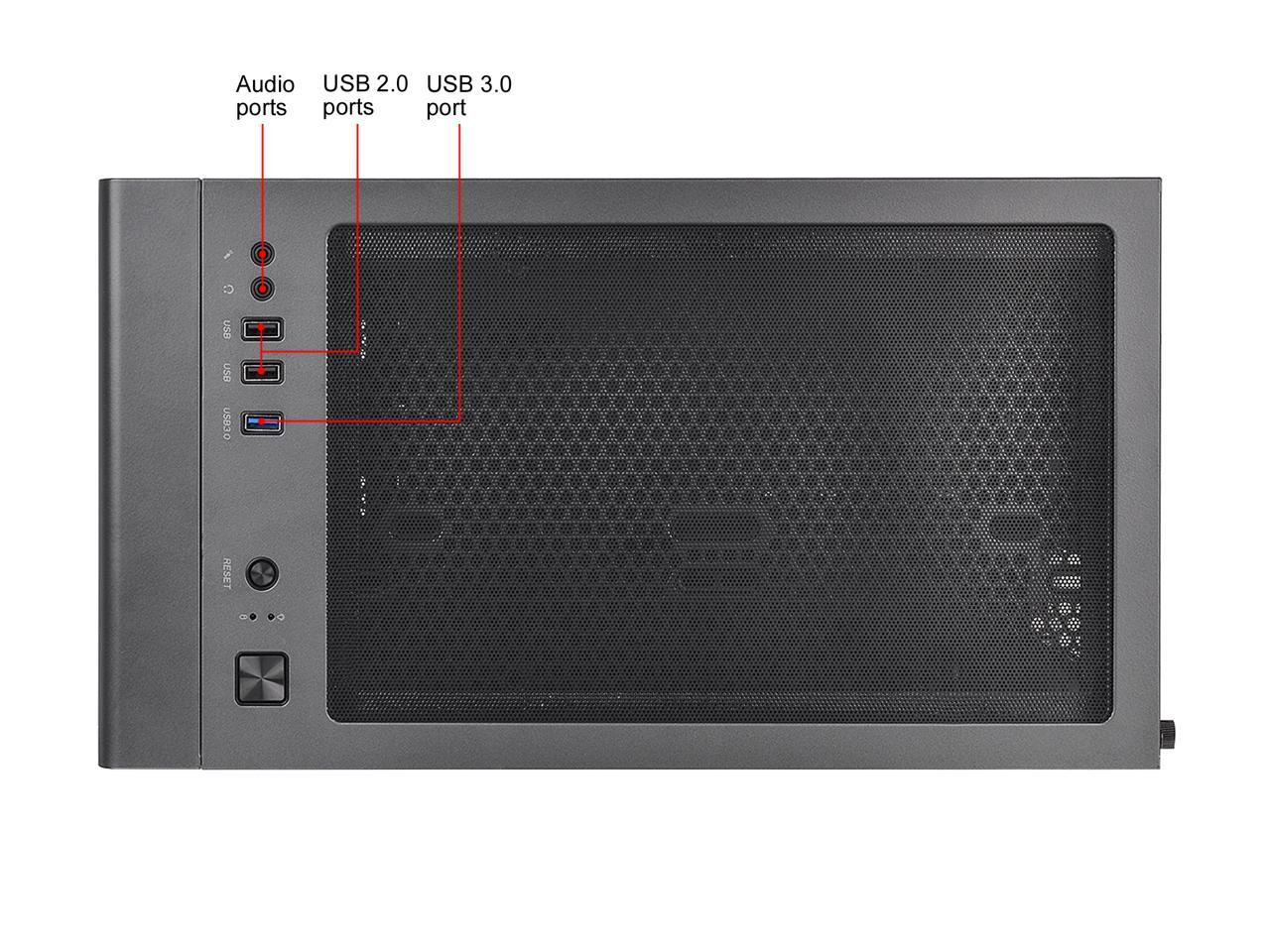 Thermaltake S100 Tempered Glass Black Edition Micro-ATX Mini-Tower Computer Case with 120mm Rear Fan Pre-Installed CA-1Q9-00S1WN-00