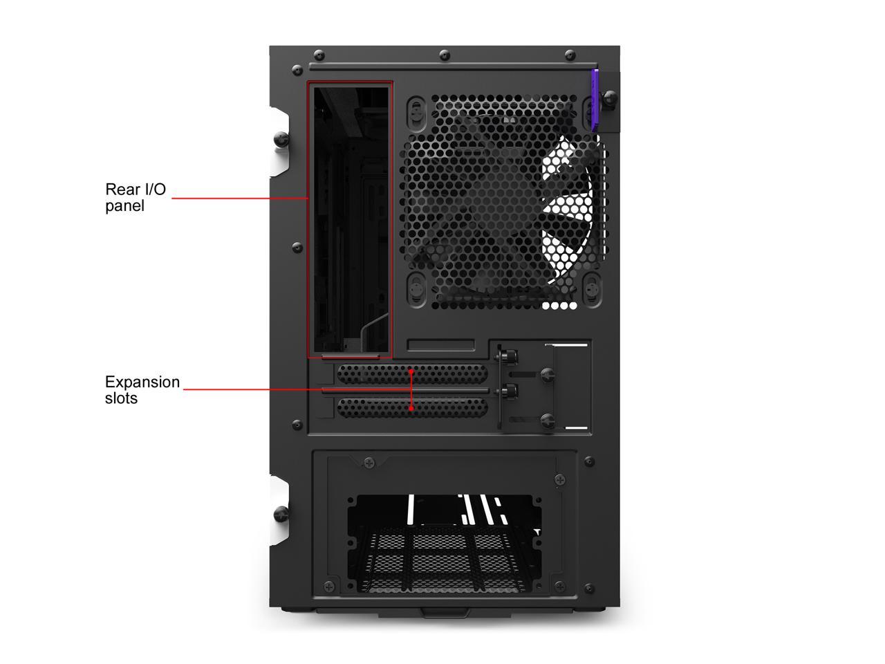 NZXT H210i - Mini-ITX PC Gaming Case - Front I/O USB Type-C Port - Tempered Glass Side Panel Cable Management - Water-Cooling Ready - Integrated RGB Lighting - Steel Construction - White/Black