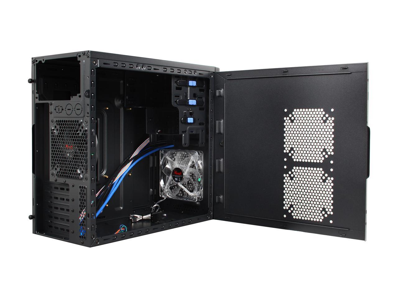 Rosewill - Micro ATX Mini Tower Computer Case - Dual USB 3.0 Ports, Dual Fans Included, Supports Up to Four (4) Fans and Up to 12.5" VGA Cards - LINE-M