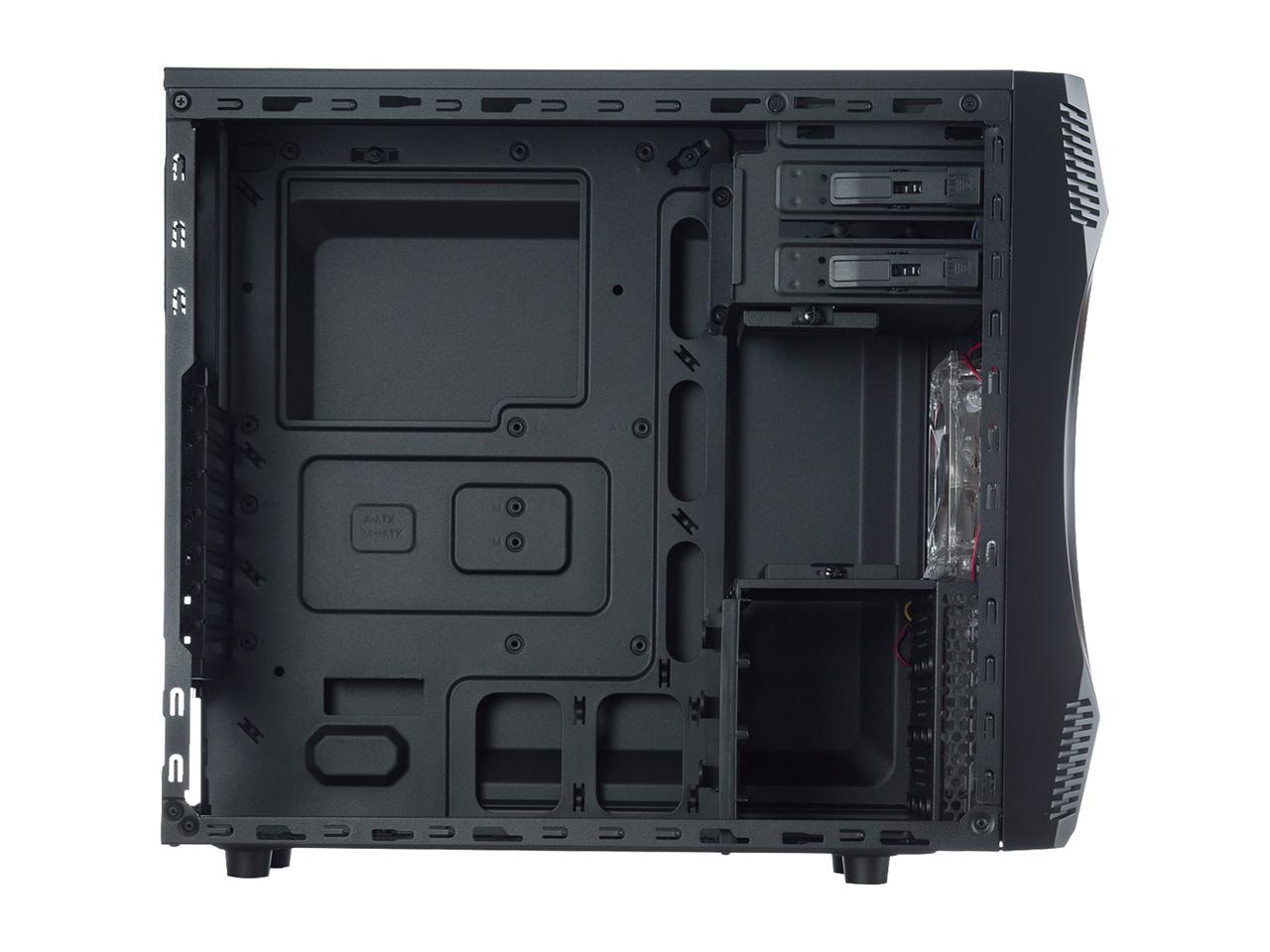 Rosewill ATX Mid Tower Gaming Computer Case, Latching Tool-less Design of Drive Bays, Support up to 5 Fans - CHALLENGER S